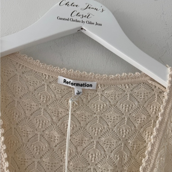 REFORMATION NWT Ambrosia Pointelle Sweater Top L - Picture 3 of 7